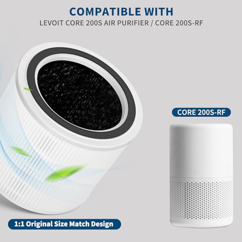 LEVOIT Core 200S Filter H13 True HEPA Replacement 2 Pack Compatible with Core 200S-RF Smart WiFi Air Purifier