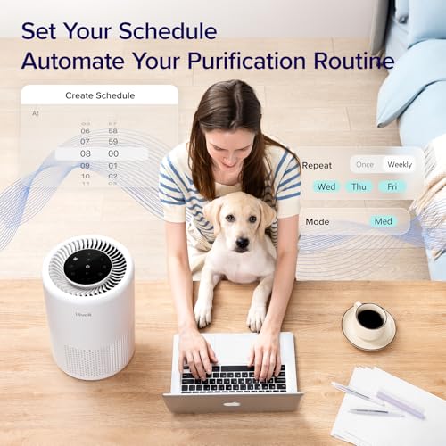 Levoit Core 200S-P Air Purifier for Home Bedroom Dorm Room Smart WiFi Alexa Control AHAM VERIFIED 3-in-1 Filter HEPA Sle