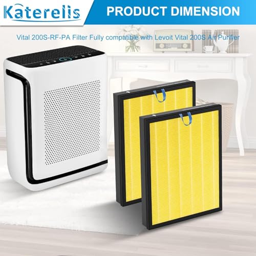 Vital 200S Replacement Filter 2 Pack, 3-in-1 with Cleaning Brush, LEVOIT Compatible, for Vital 200S-RF-PA Users