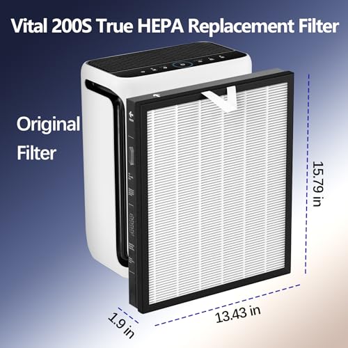 Vital 200S True HEPA Replacement Filter for LEVOIT Vital 200S & Vital 200S-P Air Purifier, High-Efficiency Activated Car