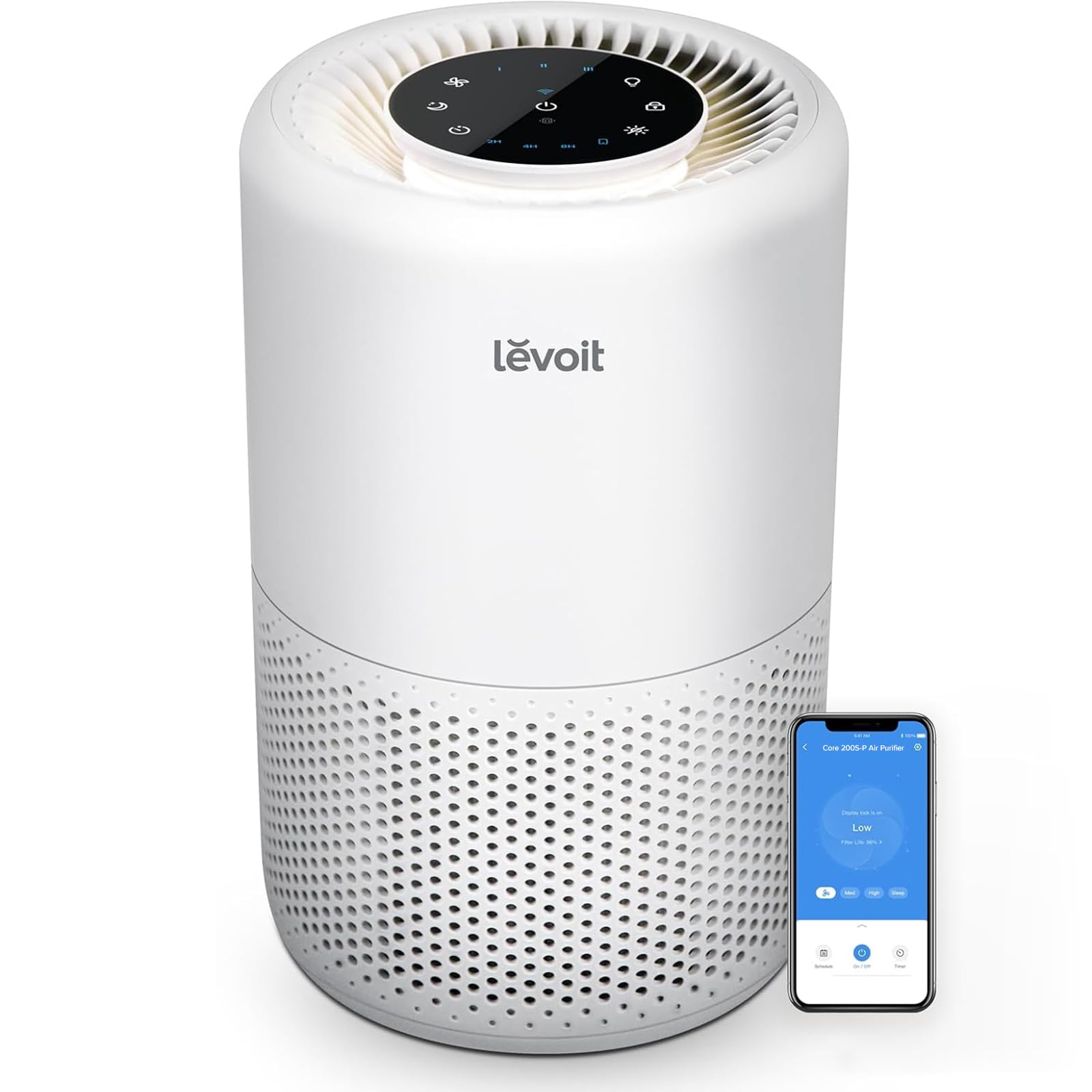 Levoit Core 200S-P Air Purifier for Home Bedroom Dorm Room Smart WiFi Alexa Control AHAM VERIFIED 3-in-1 Filter HEPA Sle