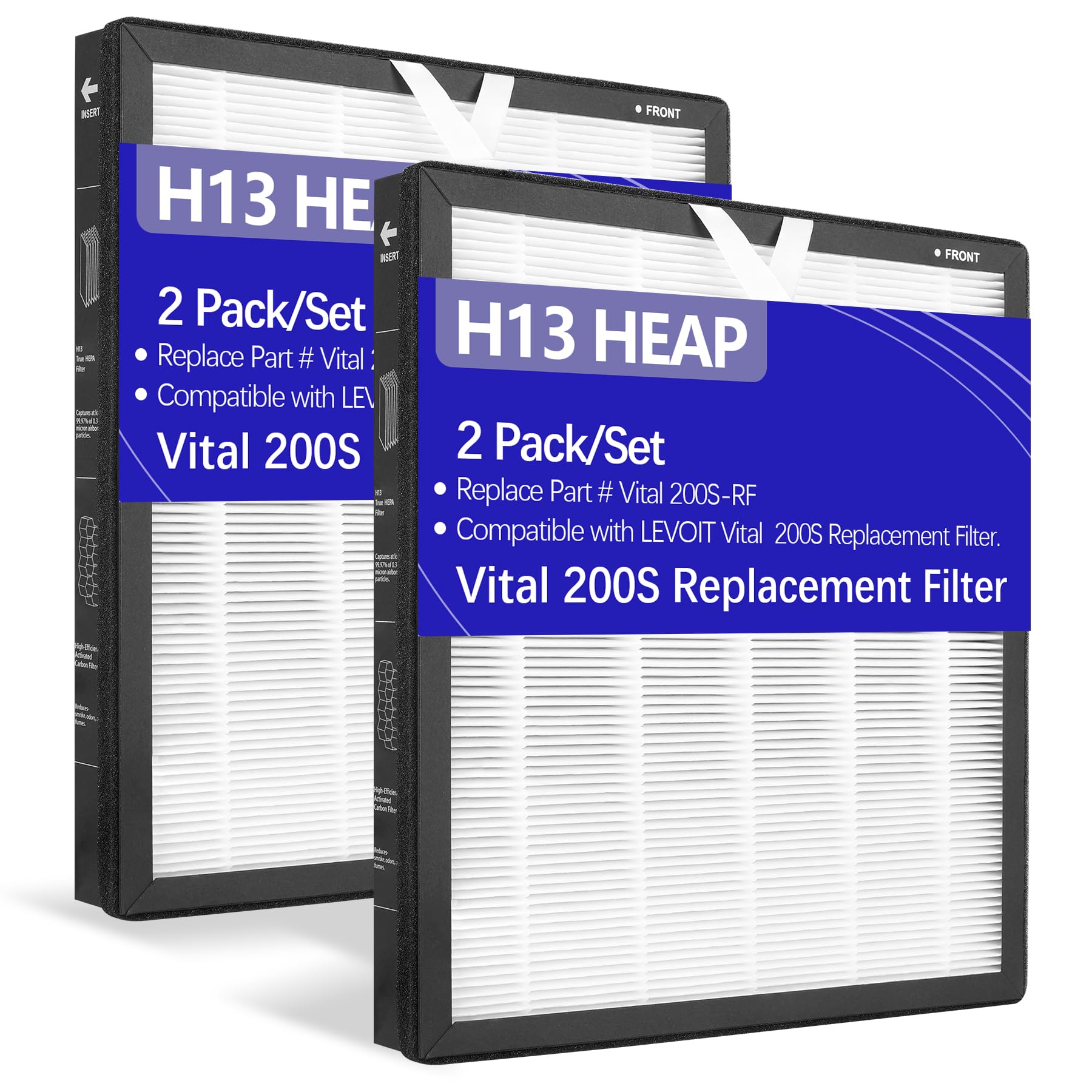 Vital 200S True HEPA Replacement Filter for LEVOIT Vital 200S & Vital 200S-P Air Purifier, High-Efficiency Activated Car